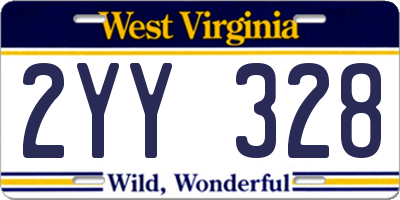 WV license plate 2YY328