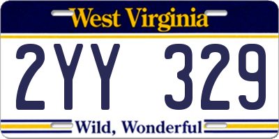 WV license plate 2YY329