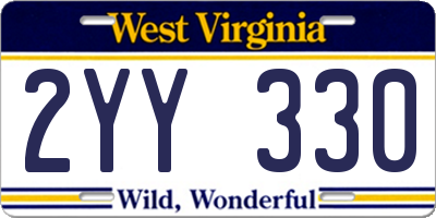 WV license plate 2YY330