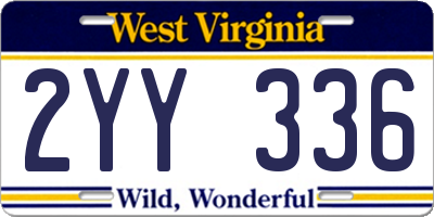 WV license plate 2YY336
