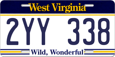 WV license plate 2YY338