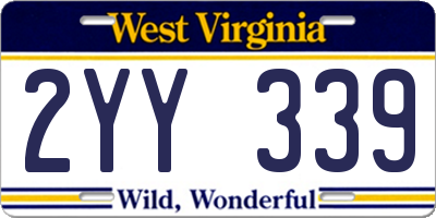 WV license plate 2YY339
