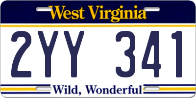 WV license plate 2YY341