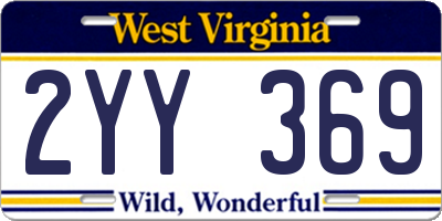 WV license plate 2YY369