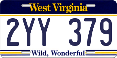 WV license plate 2YY379