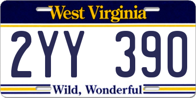 WV license plate 2YY390
