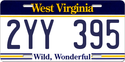 WV license plate 2YY395