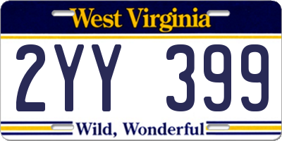 WV license plate 2YY399