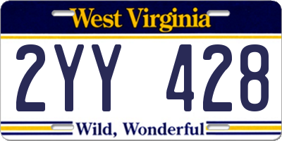 WV license plate 2YY428