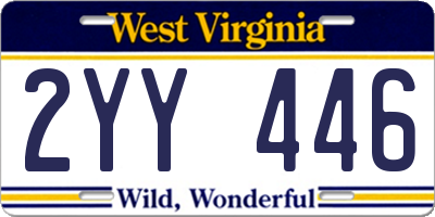 WV license plate 2YY446