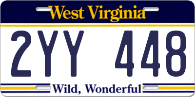 WV license plate 2YY448
