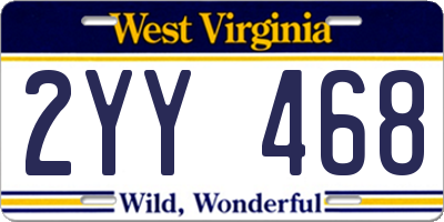 WV license plate 2YY468