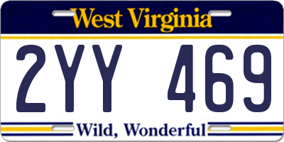 WV license plate 2YY469