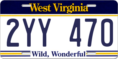 WV license plate 2YY470
