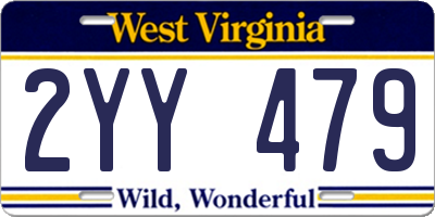 WV license plate 2YY479