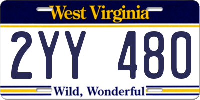 WV license plate 2YY480