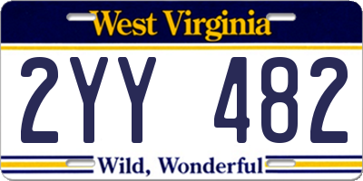 WV license plate 2YY482