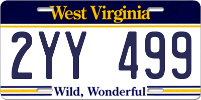 WV license plate 2YY499