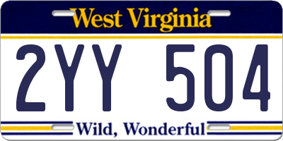 WV license plate 2YY504