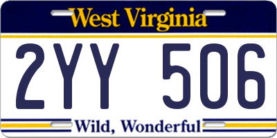 WV license plate 2YY506