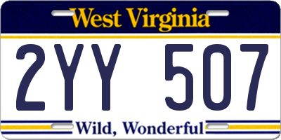 WV license plate 2YY507