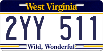 WV license plate 2YY511