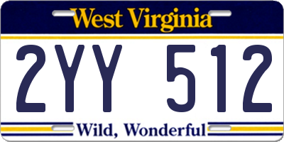 WV license plate 2YY512