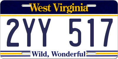 WV license plate 2YY517