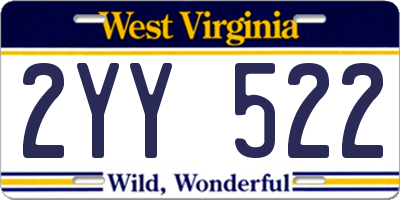 WV license plate 2YY522