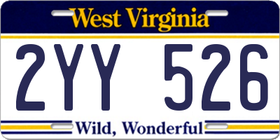 WV license plate 2YY526