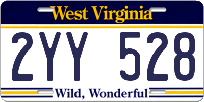 WV license plate 2YY528
