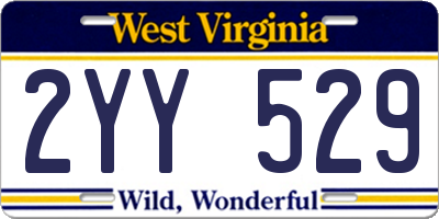 WV license plate 2YY529