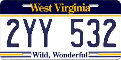 WV license plate 2YY532
