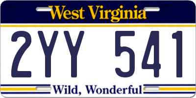 WV license plate 2YY541