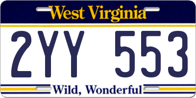 WV license plate 2YY553