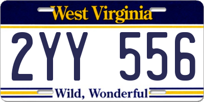 WV license plate 2YY556
