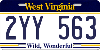 WV license plate 2YY563
