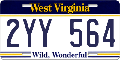 WV license plate 2YY564