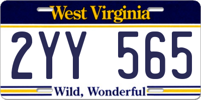 WV license plate 2YY565
