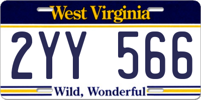 WV license plate 2YY566