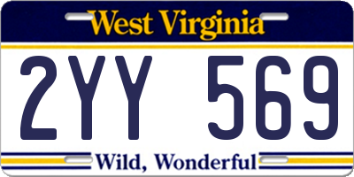 WV license plate 2YY569