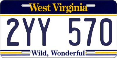 WV license plate 2YY570