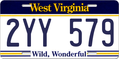 WV license plate 2YY579