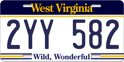 WV license plate 2YY582