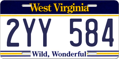 WV license plate 2YY584