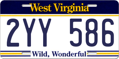 WV license plate 2YY586