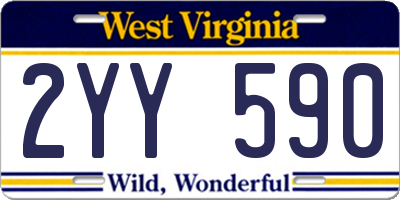 WV license plate 2YY590