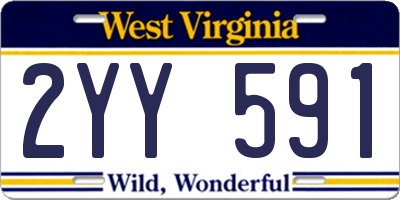 WV license plate 2YY591