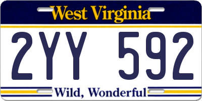 WV license plate 2YY592