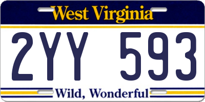 WV license plate 2YY593